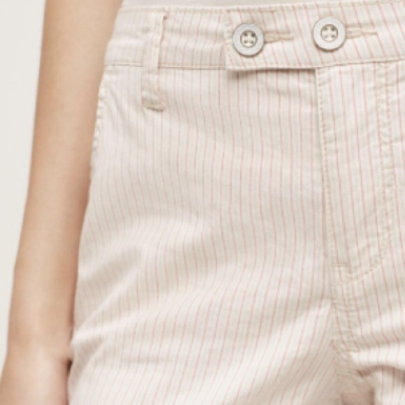 Anthro Pilcro Striped Cropped Pants Ankle Tab Wais - Picture 4 of 6